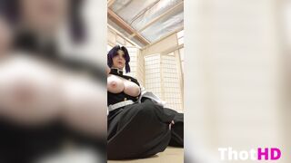 Momokun Topless Shinobu Cosplay