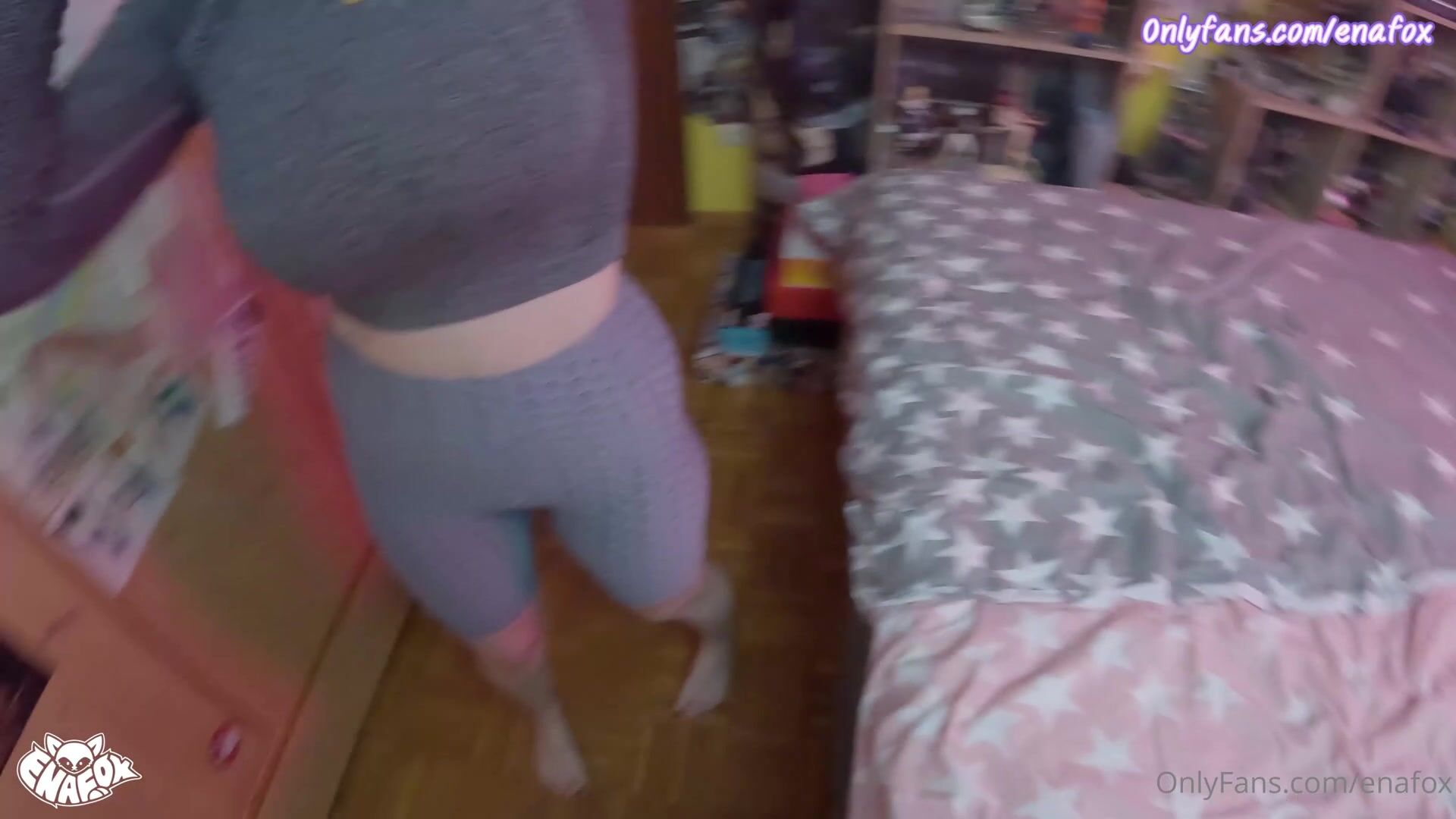 Enafox SLUTTY GYM BABE asks you to HELP HER STRETCH