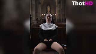 Horny Nun Masturbating In Church