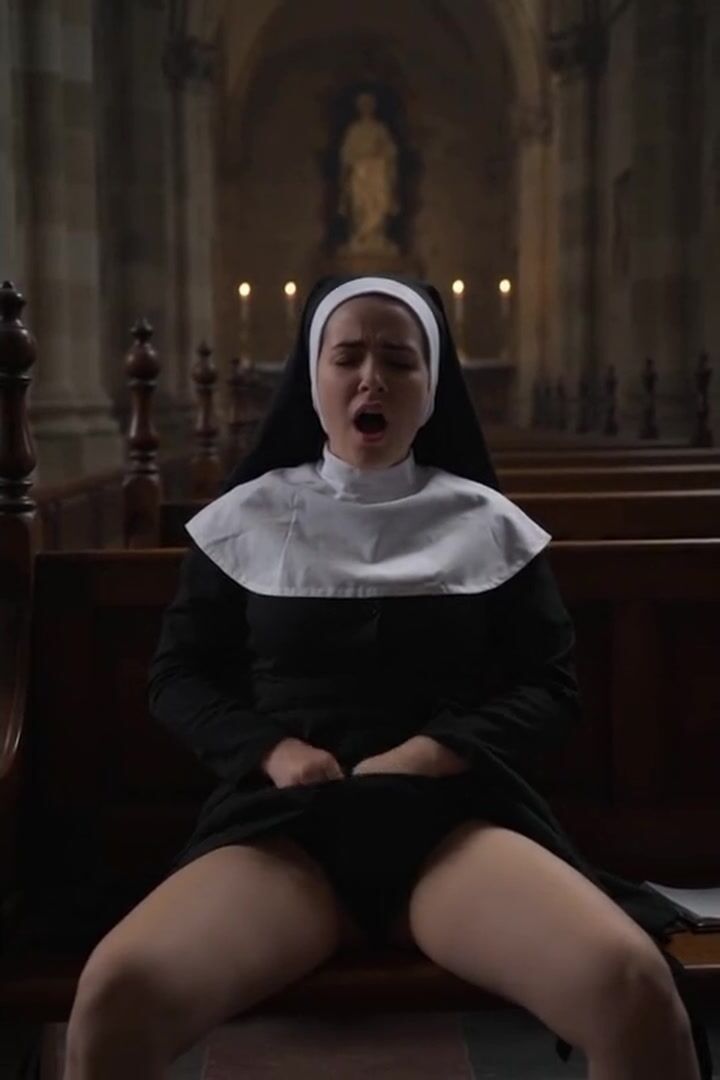 Horny Nun Masturbating In Church