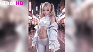 Blonde 3d Girl In Shiny Latex Cameltoe
