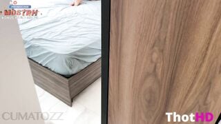 Comatozze Stepsister didnt close the Door to her Room and was Caught Masturbating