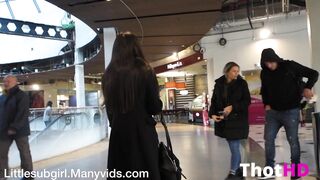 Dirty Littlesubgirl Gives Her Guy A BJ In A Supermarket