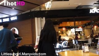 Dirty Littlesubgirl Gives Her Guy A BJ In A Supermarket