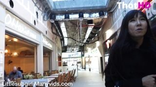Dirty Littlesubgirl Gives Her Guy A BJ In A Supermarket