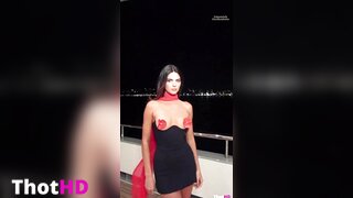 Kendall Jenner Pasties Dress Candid Video Leak