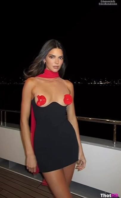 Kendall Jenner Pasties Dress Candid Video Leak