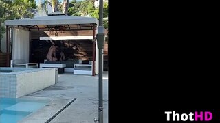 Kayley Gunner New Poolside Voyeur Sloppy Face Fuck Facial Video
