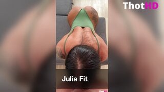 Julia Fit Hot Latina Big Ass goes Cowgirl, gets Fucked DoggyStyle, does FootJob and Takes Cum in Mouth