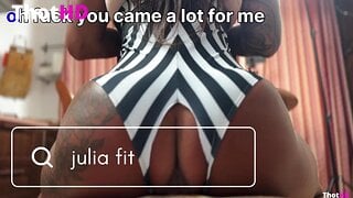 JuliaFit - ANAL Chronicles; True Latina with Big ASS Upset that she Tore her Shorts