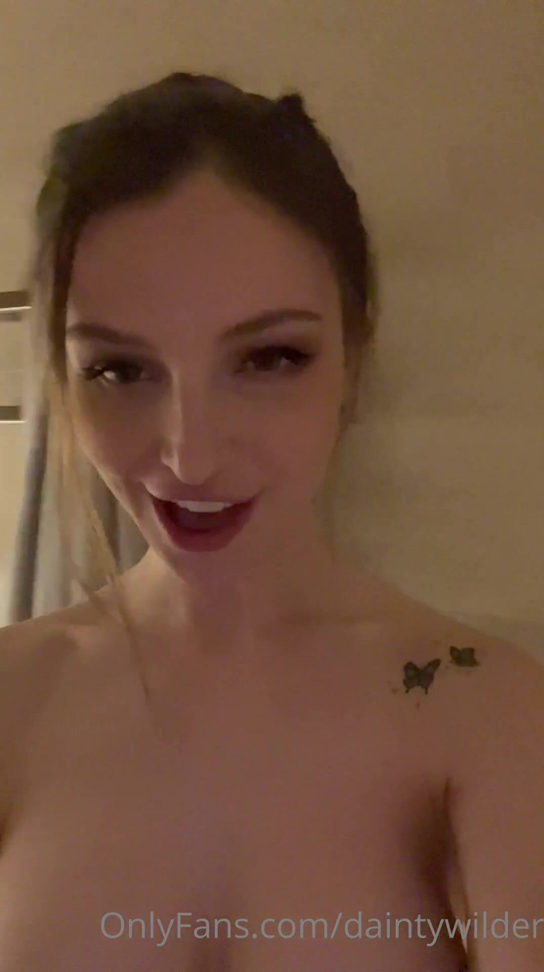 Dainty Wilder unknown (anal glass dildo masturbation in the shower)