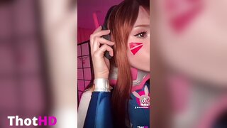 MoonFleur Tiktoker Cosplay D.Va From Overwatch Vertical