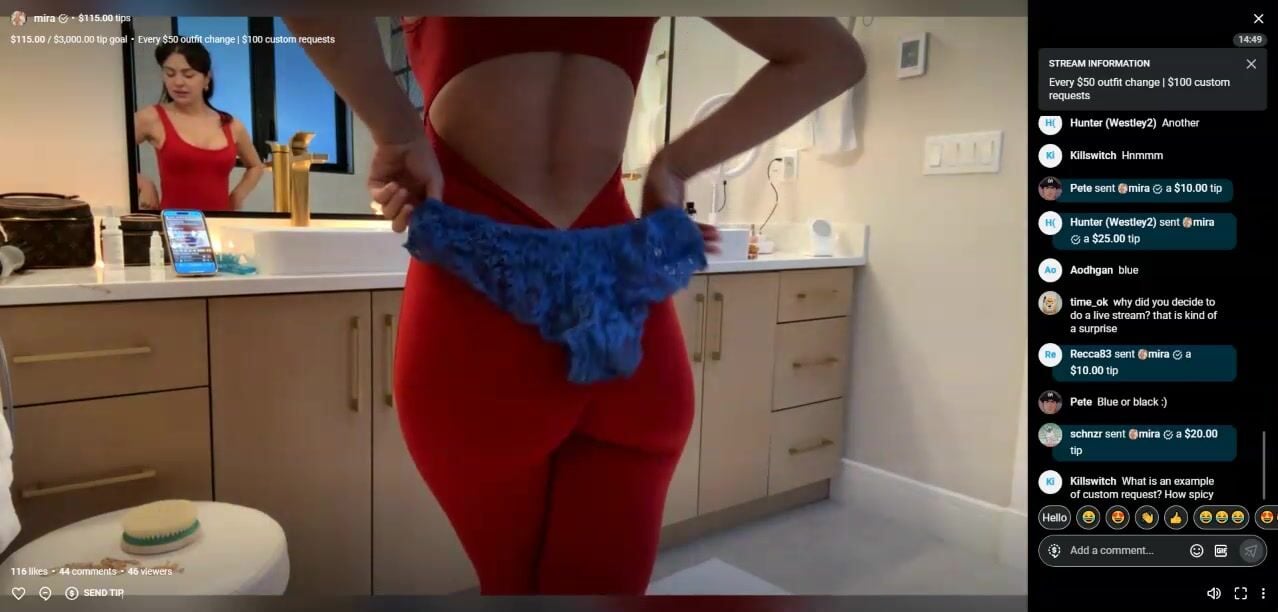 Mirasjuice Live Stream Lingerie Try On