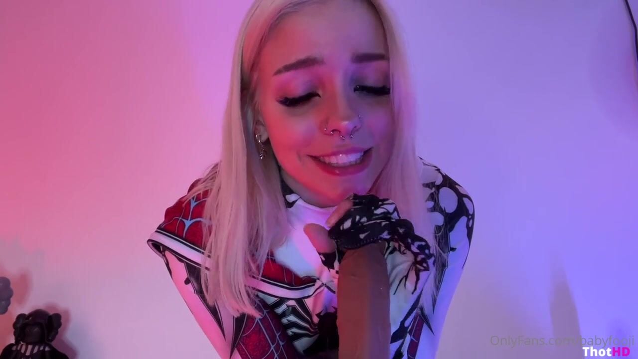Babyfooji Spider Gwen lots of fake cum