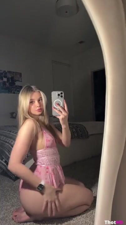 Angel Polikarpova Pink Lingerie Mirror Selfie Patreon Video