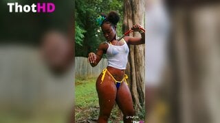 Neshomelehh bikini wet shirt outdoor see-through Video Leak