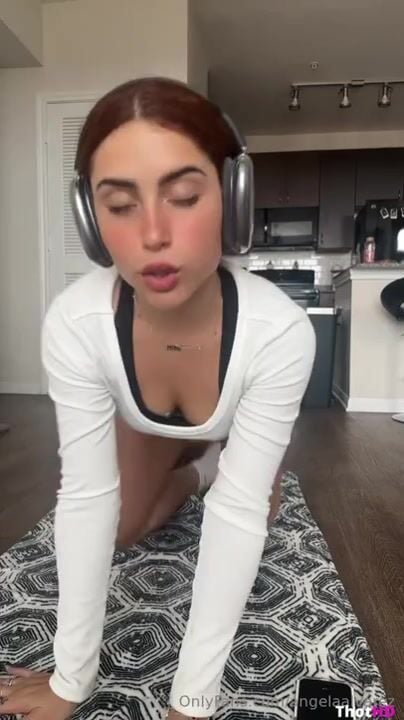 Angela Alvarez downblouse on all fours ass cleavage