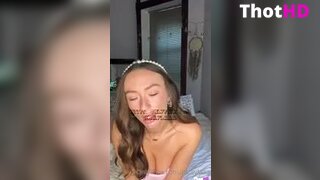 Caylabri topless shorts couch bottomless