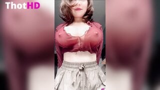 peach_jodie Jodie Peach bouncing her big tits on a red blouse