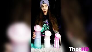 Lilijunex thighhighs masturbating Huge Dildo OF