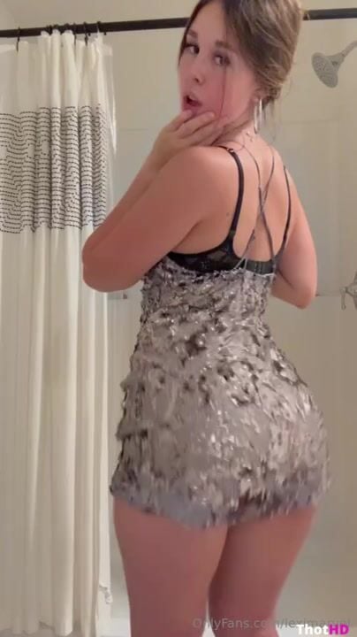 Lexi Marvel ass dress from behind fitting room OF