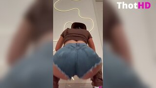 LexiMarvel ass denim shorts squatting from below Video