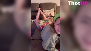 Danielle Cooper on couch close-up OnlyFans Leak