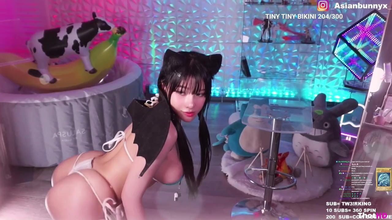 Asianbunnyx bikini Hanging Tits ass tongue out OF