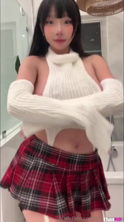 Asianbunnyx bathroom Big Tits sideboob armpits