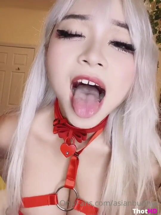 Asianbunnyx ass tongue out cleavage lingerie Video