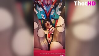 AeryTiefling pantyhose masturbating spread legs pussy insertion OnlyFans Leak