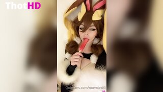 Noemiexlili cleavage lopunny rabbit ears tongue out