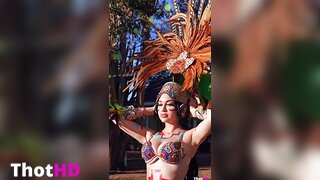 Jailyne Ojeda bodypaint riding outdoor bikini NSFW Video
