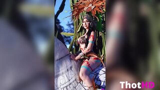 Jailyne Ojeda bodypaint riding outdoor bikini NSFW Video