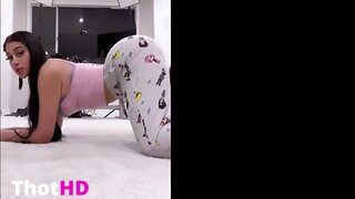 Jailyne Ojeda on all fours ass from behind feet OF