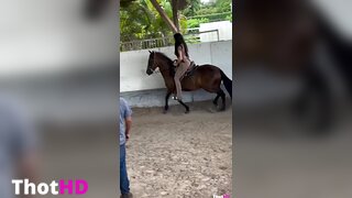 Jailyne Ojeda riding outdoor from behind ass NSFW Video