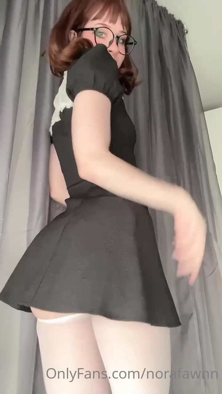 NoraFawn thighhighs ass dress from behind OnlyFans Leak