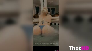 Lindsay Capuano bikini pool ass from behind
