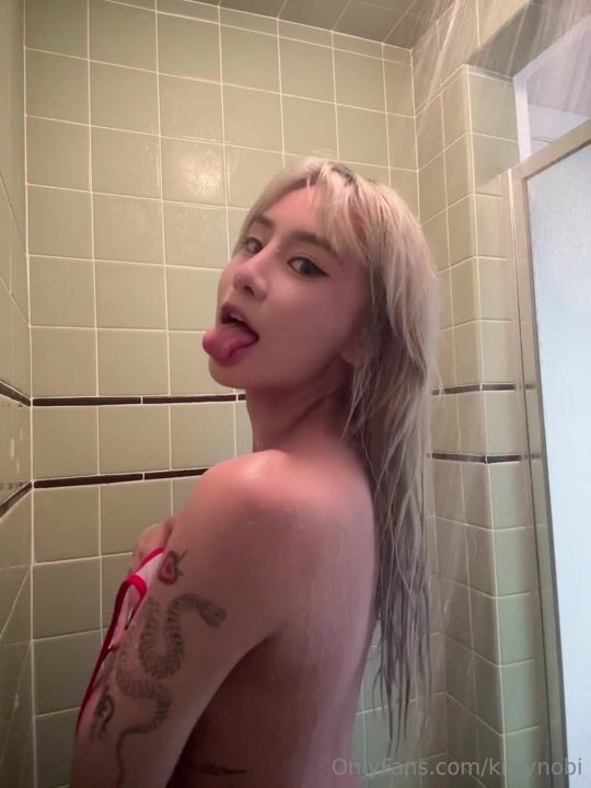 Kittynobi showering nude bathroom Big Tits NSFW Video
