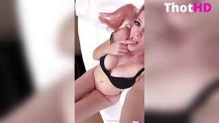 Annewuensche nipple piercing masturbating One Tit Out close-up OF Leak
