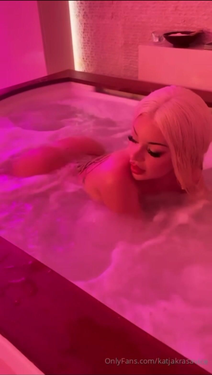 Katja Krasavice bathtub bathing nude bathroom OF Video