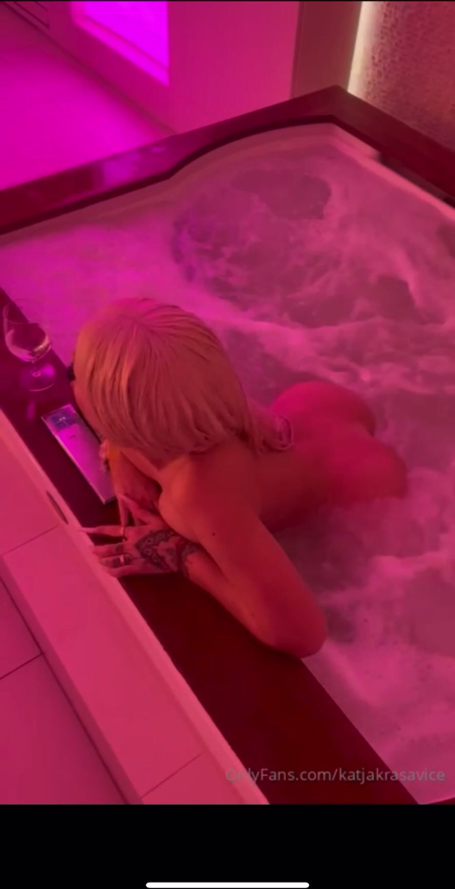 Katja Krasavice bathtub nude bathroom bathing Video Leak
