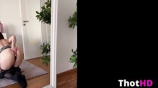 Anne Wuensche mirror ass pantyhose thighhighs Video