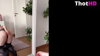 Anne Wuensche mirror ass pantyhose thighhighs Video