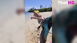 Valentina Shevchenko outdoor bikini beach NSFW Video
