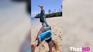 Valentina Shevchenko outdoor bikini beach NSFW Video