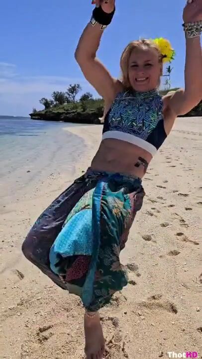 Valentina Shevchenko outdoor bikini beach NSFW Video