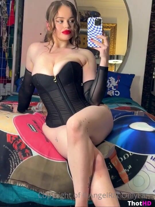 Angelrat96 corset cleavage mirror leotard OF