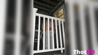 Sienna Sky balcony spreading pussy spread legs bottomless OnlyFans Leak