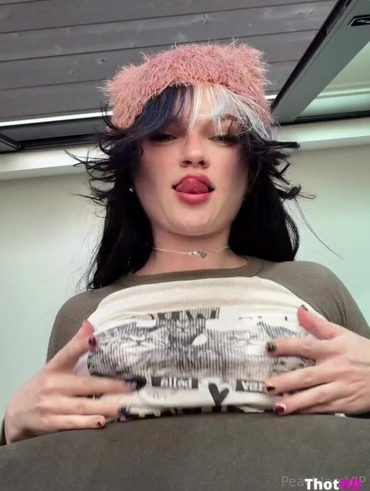 Peachjars Big Tits tongue out OF Video